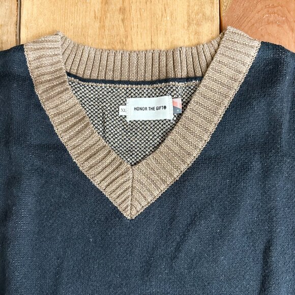 HONOR THE GIFT Mascot Sweater Vest Dress NWT XL Tan Black - Picture 5 of 8